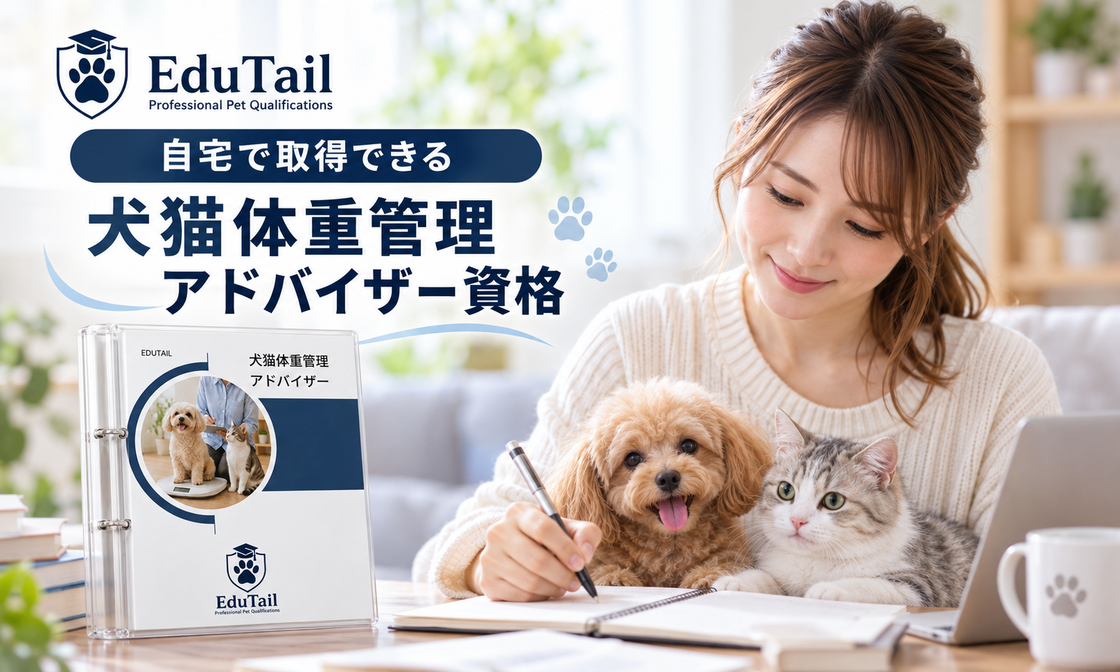 犬猫体重管理アドバイザー｜犬猫の肥満・適正体重・食事管理を自宅で学べる資格