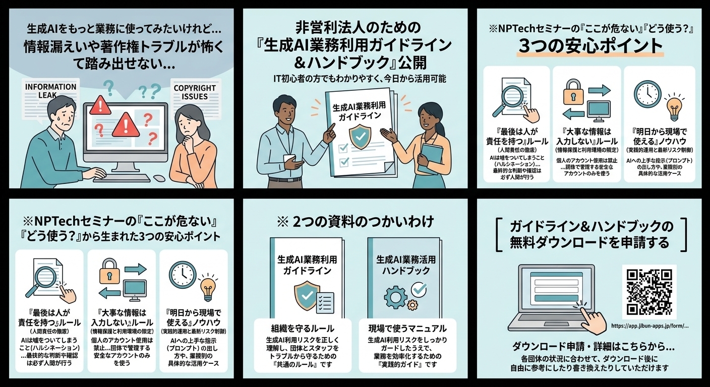 【無料】NPO向け「生成AI活用ガイドライン」を公開しました