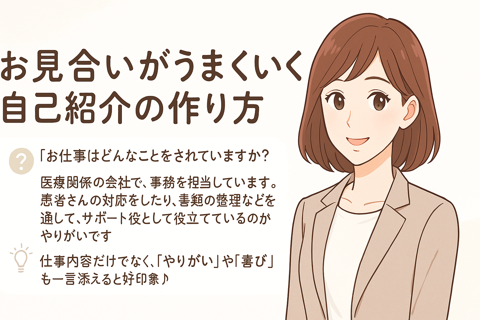 「お見合いで印象アップ！婚活成功に導く自己紹介の作り方」