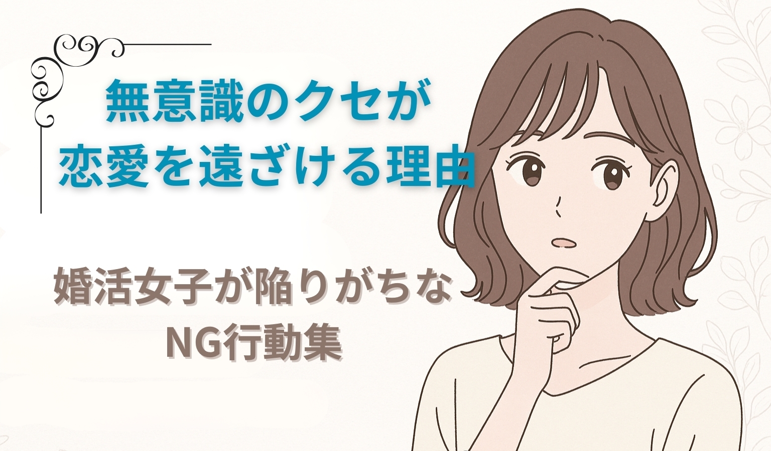 婚活女子が陥りがちなNG行動集｜無意識のクセが恋愛を遠ざける理由