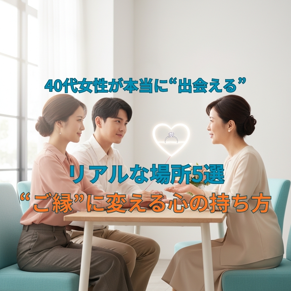 【もうアプリは嫌…】40代女性が本当に“出会える”リアルな場所5選｜“ご縁”に変える心の持ち方
