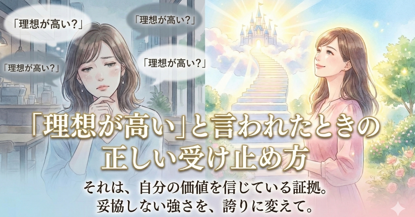 「理想が高い」と言われたあなたへ。それは“わがまま”ではなく、真剣に未来を考えている証拠です。