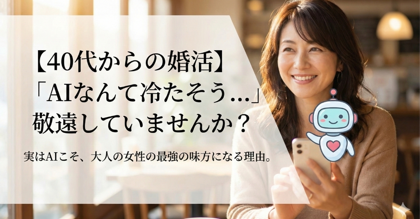 【40代からの婚活】「AIなんて冷たそう…」と敬遠していませんか？実はAIこそ、大人の女性の最強の味方になる理由。