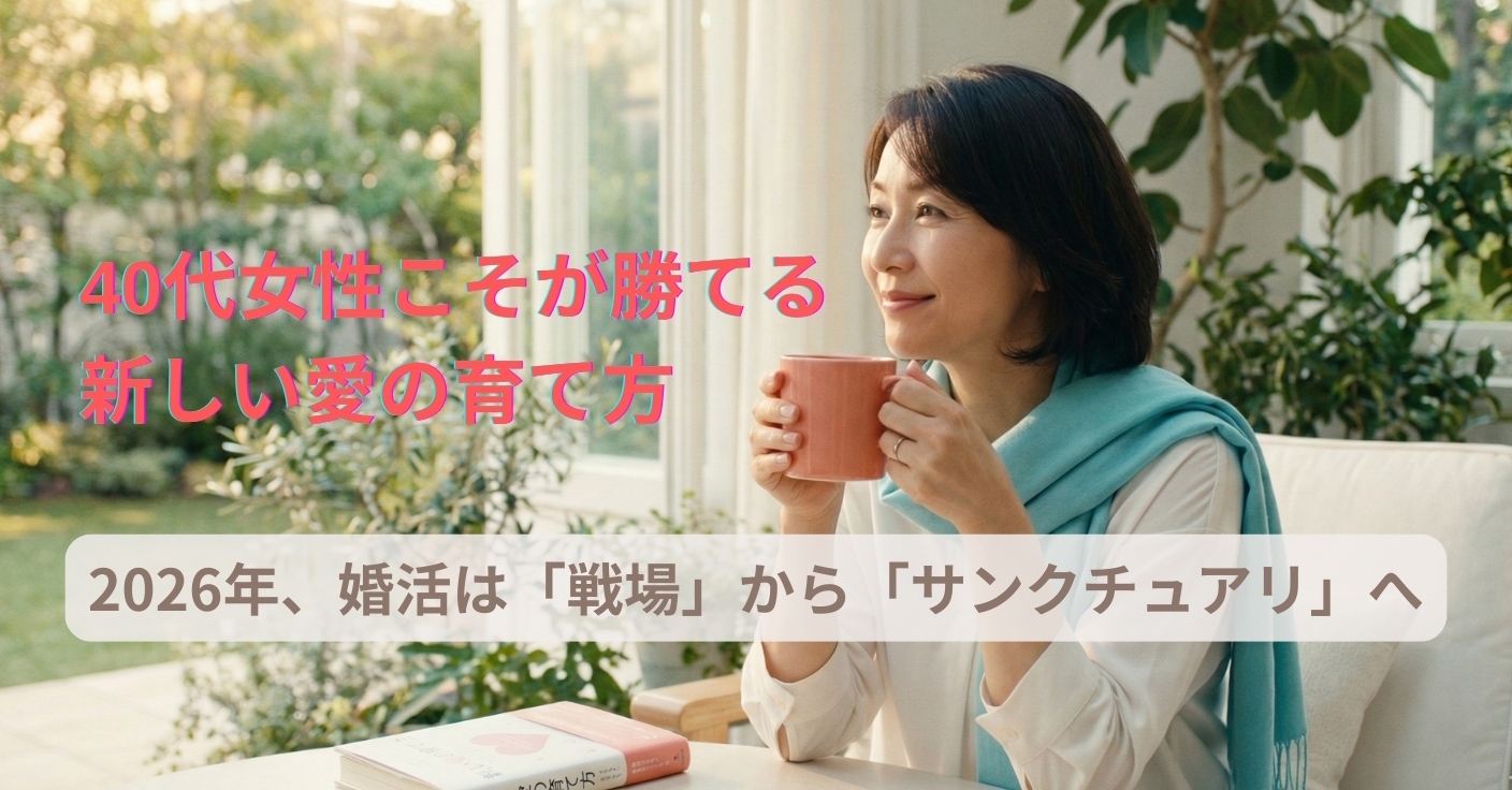 2026年、婚活は「戦場」から「サンクチュアリ」へ。40代女性こそが勝てる、新しい愛の育て方