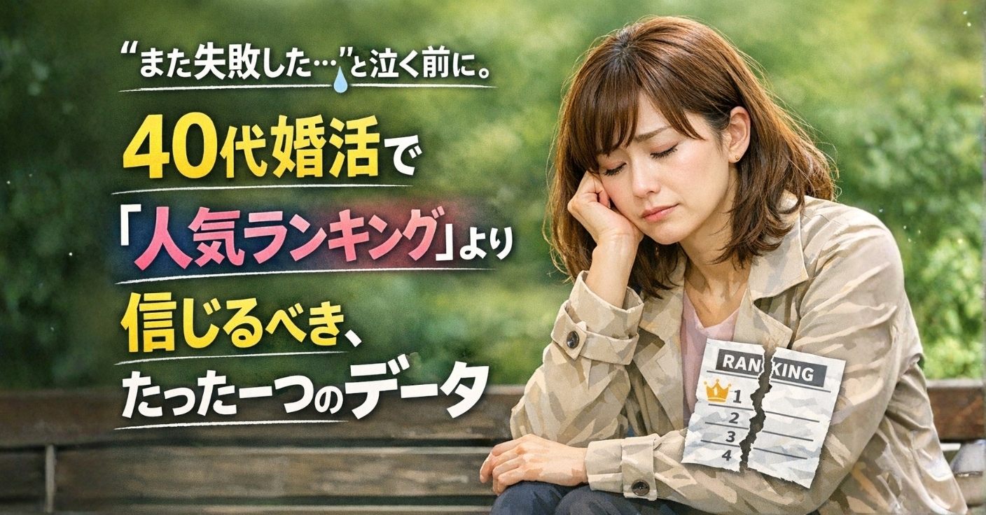 「また失敗した…」と泣く前に。40代婚活で「人気ランキング」より信じるべき、たった一つのデータ