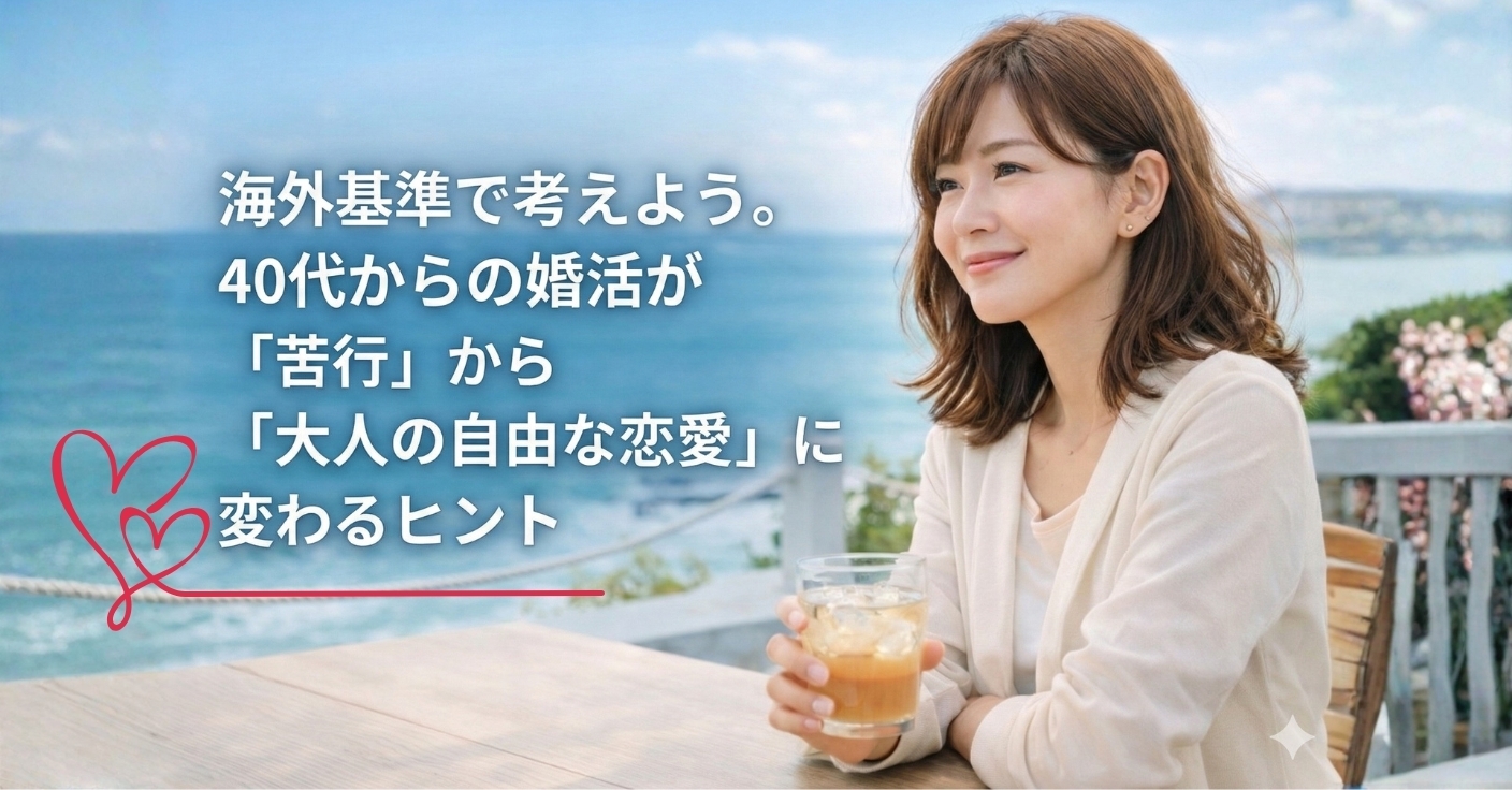 海外基準で考えよう。40代からの婚活が「苦行」から「大人の自由な恋愛」に変わるヒント