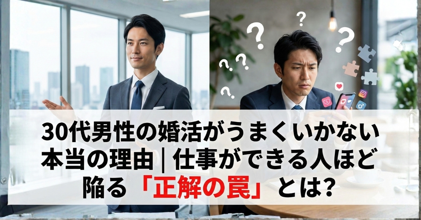 30代男性の婚活がうまくいかない本当の理由｜仕事ができる人ほど陥る「正解の罠」とは？