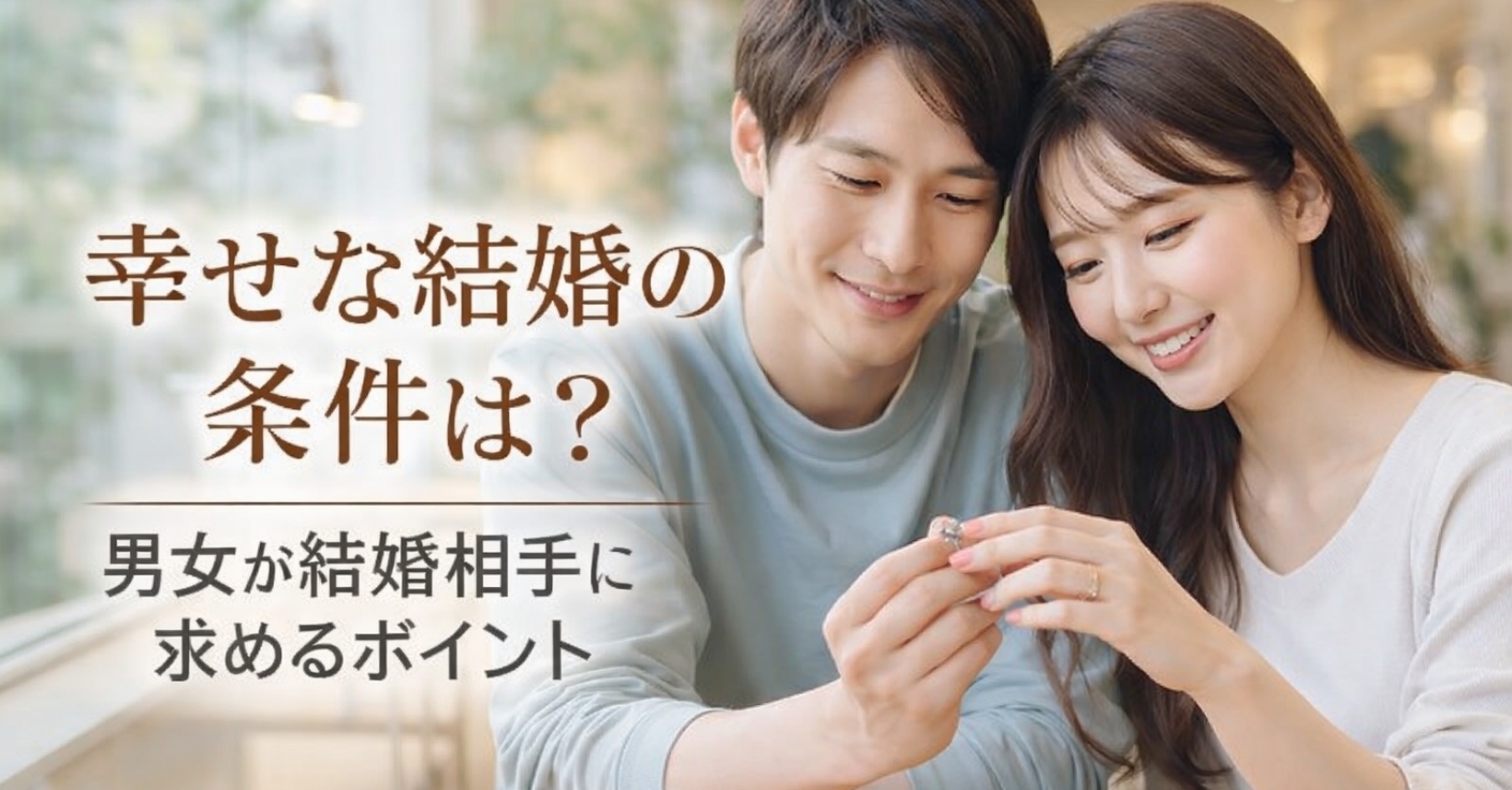 幸せな結婚の為の条件とは？男女が結婚相手に求める条件と本当に大切なポイント
