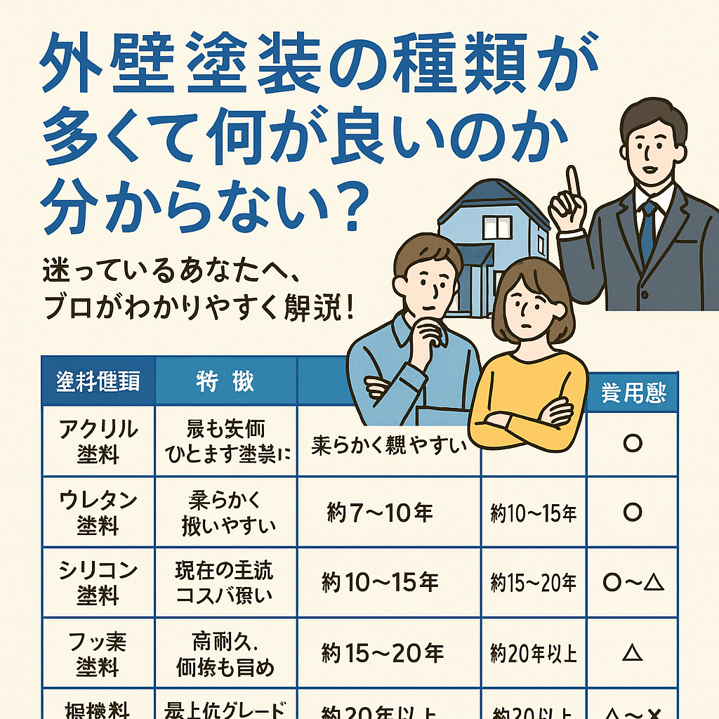 外壁塗装の種類が多すぎて分からない?