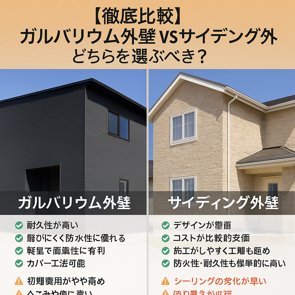 ガルバリューム外壁VSサイディング外壁どちらがいい