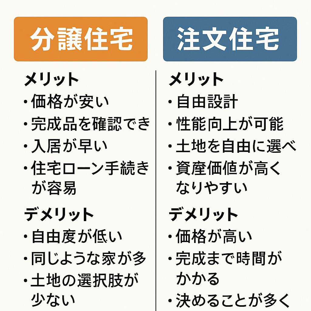 注文住宅と分譲住宅どちらが得?
