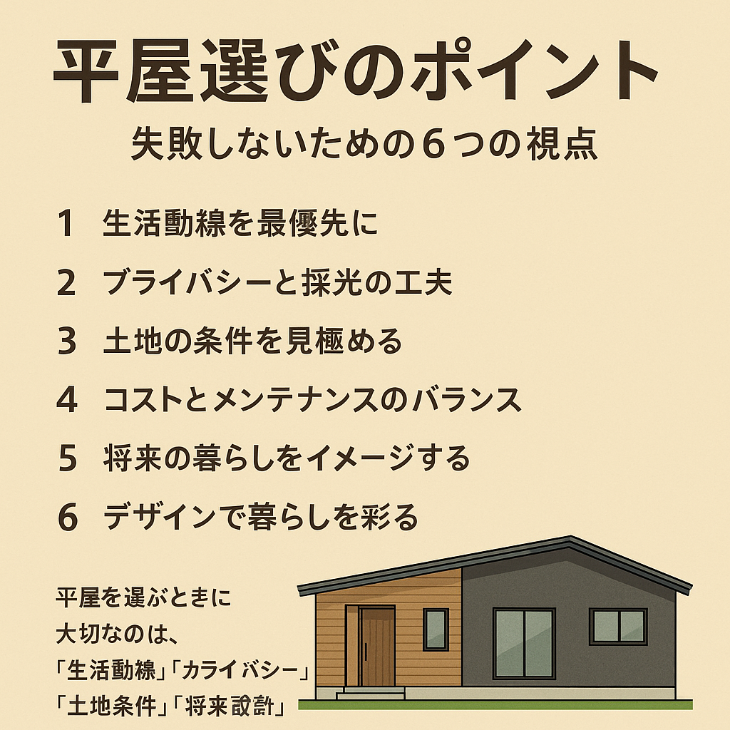 平屋選びのポイント|失敗しないための6つの視点