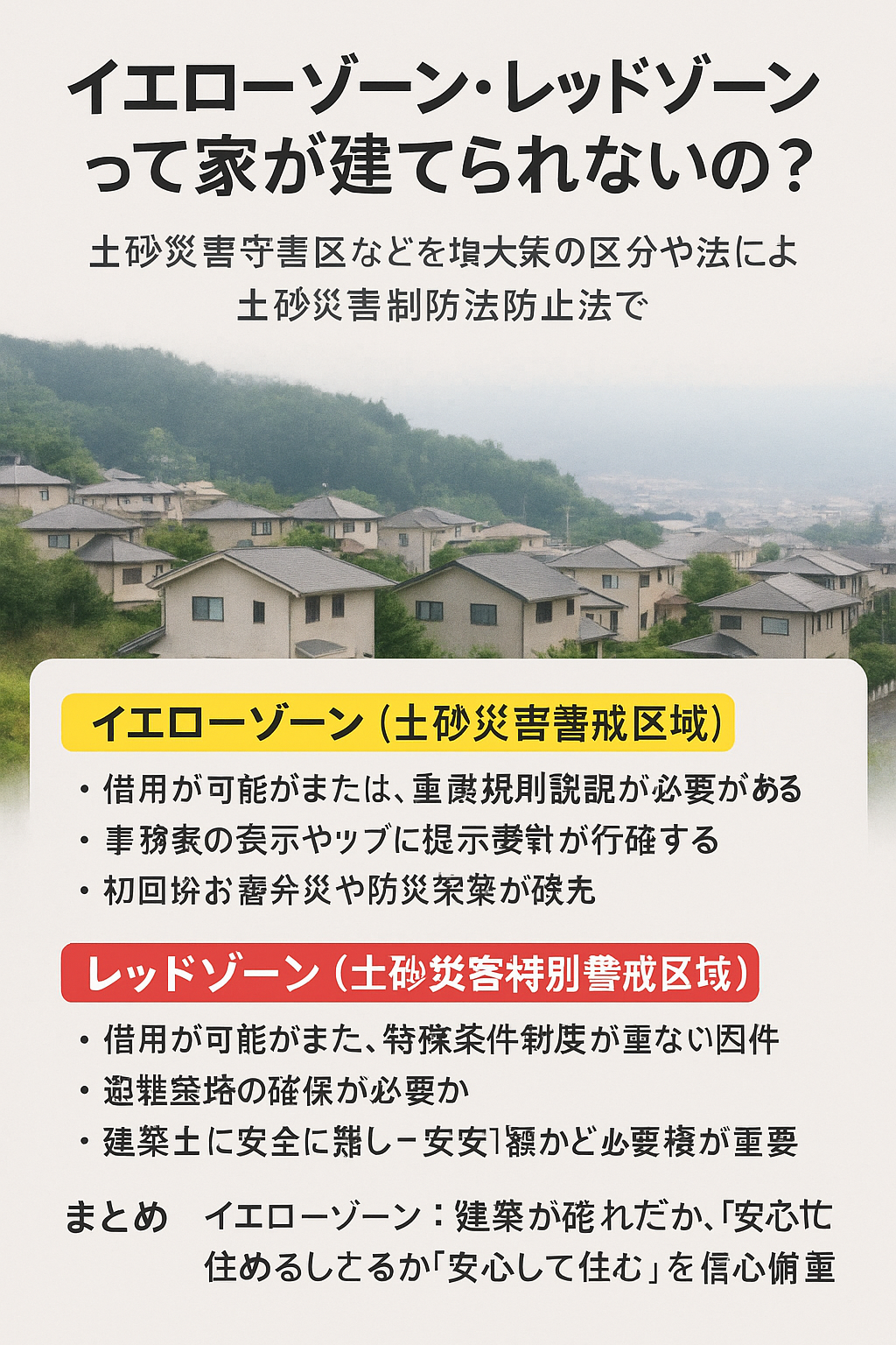イエローゾーン・レッドゾーンって家が建たないの？