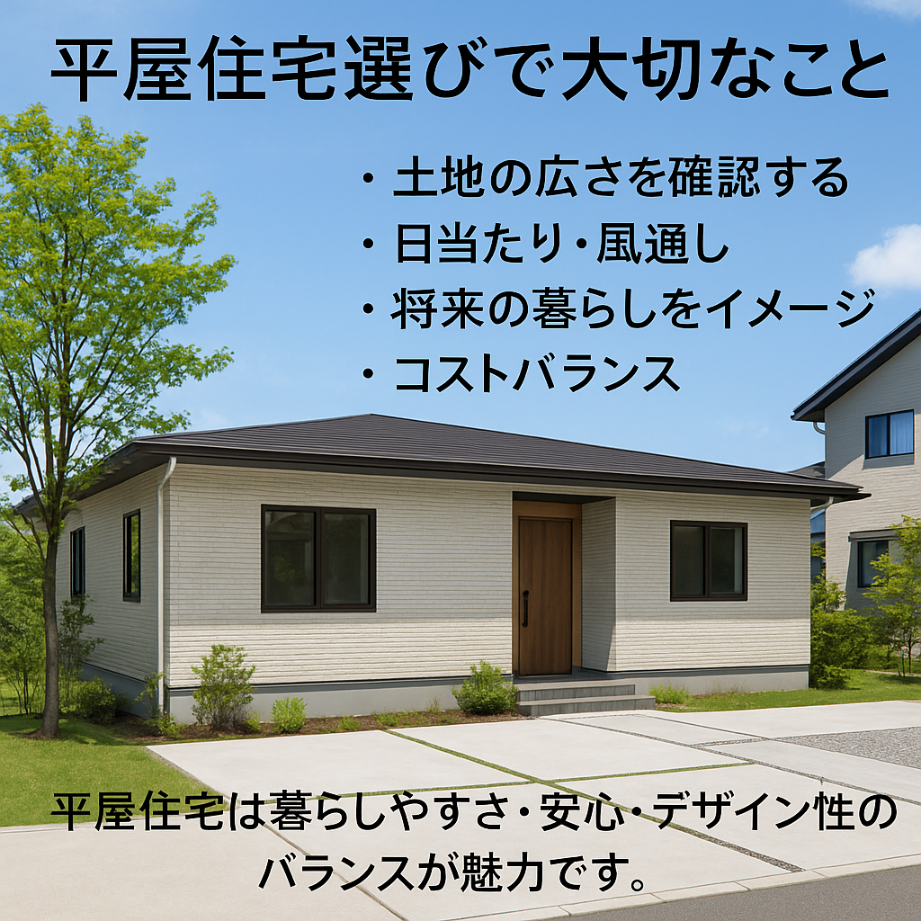 平屋住宅選びで大切な事