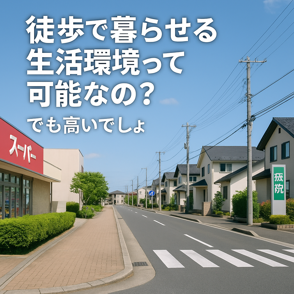 徒歩で暮せる生活環境って可能なの？でも高いでしょ