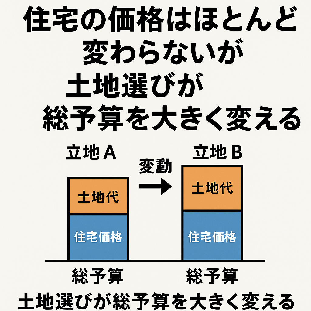 🏡 住宅の価格は大きく変わらない。でも土地選びが総予算を左右する!