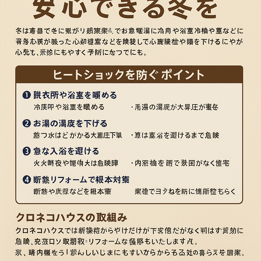 ヒートショックに備えて、安心できる冬を