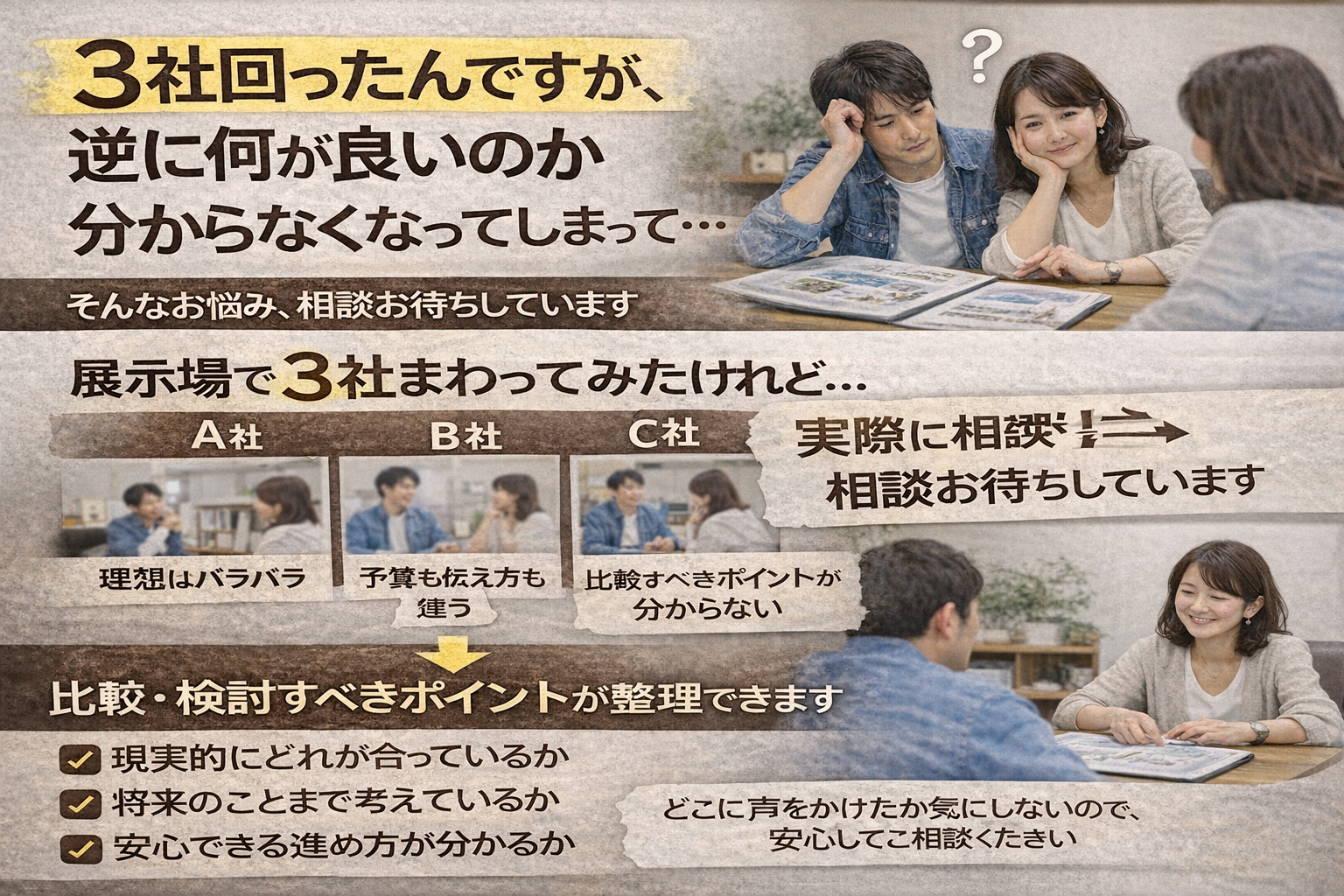 住宅会社を3社回って分からなくなった人へ 土岐市・多治見市・可児市・御嵩町でよくある「比較疲れ」の正体