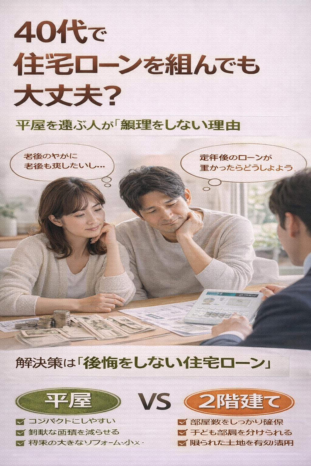 40代で住宅ローンを組んでも大丈夫？ 平屋を選ぶ人が「無理をしない理由」