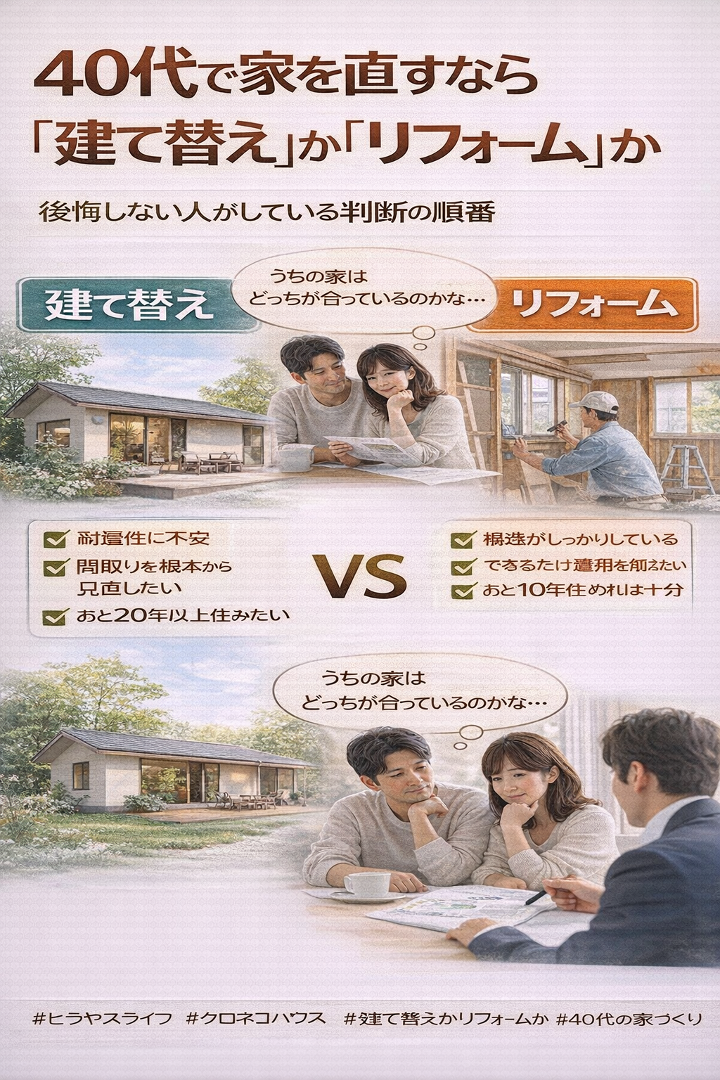 40代で家を直すなら「建て替え」か「リフォーム」か 後悔しない人がしている判断の順番