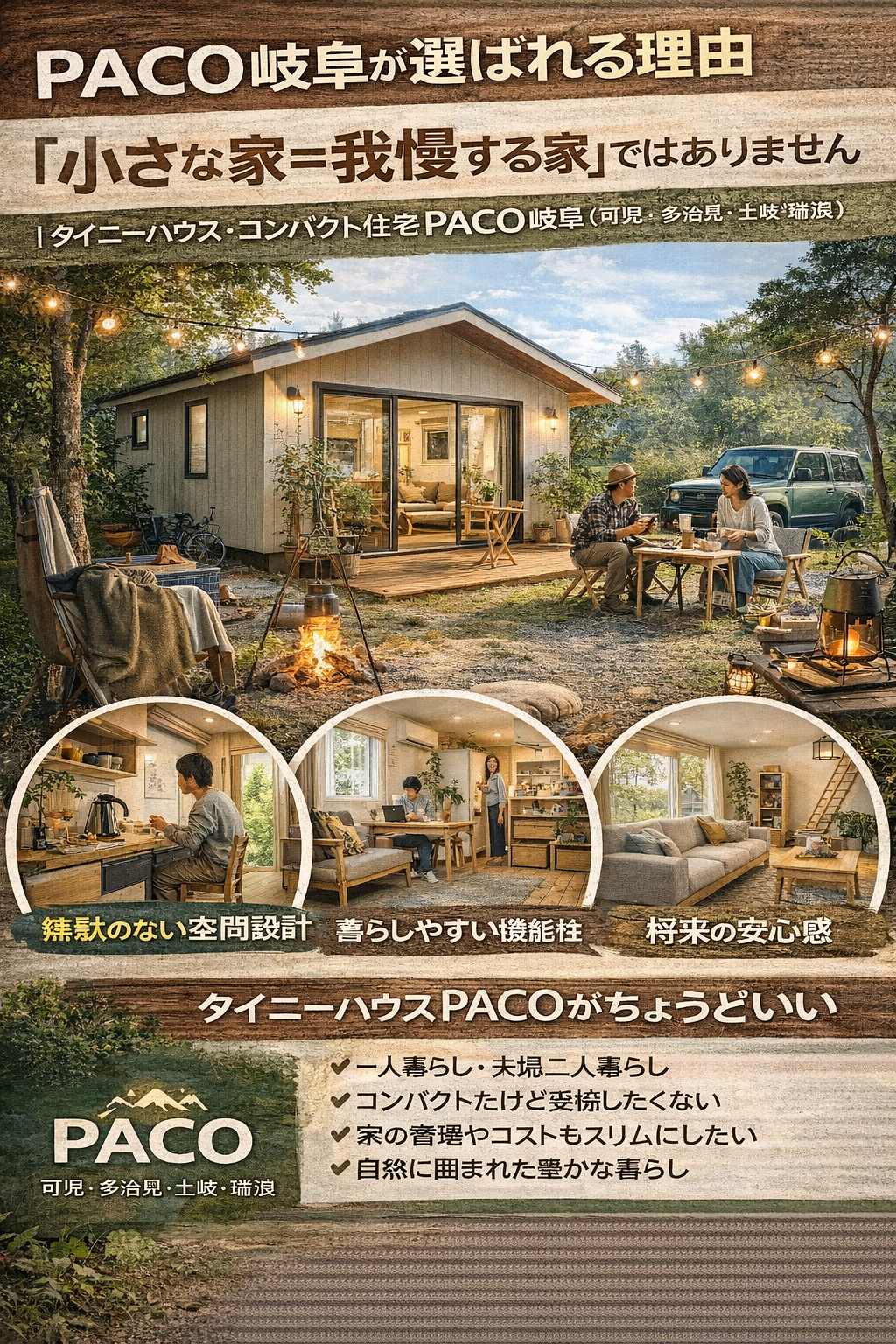 PACO岐阜が選ばれる理由 「小さな家＝我慢する家」ではありません