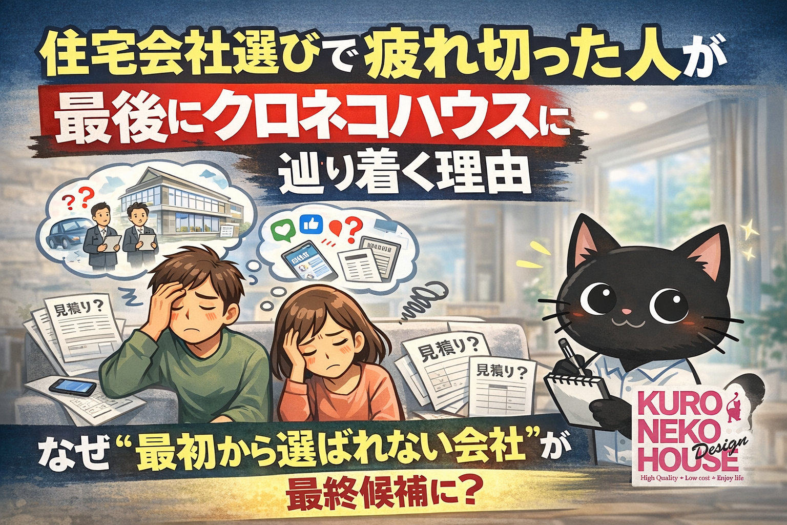 住宅会社選びで疲れ切った人が、最後にクロネコハウスに辿り着く理由 ― なぜ「最初から選ばれない会社」が最終候補になるのか ―