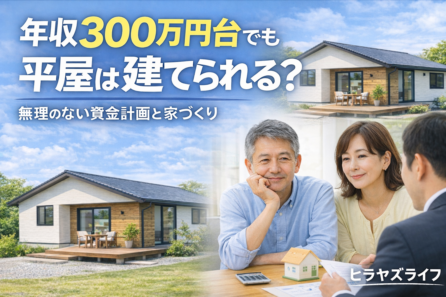 【年収300万円台でも平屋は建てられる？】ヒラヤズライフの現実的な家づくり