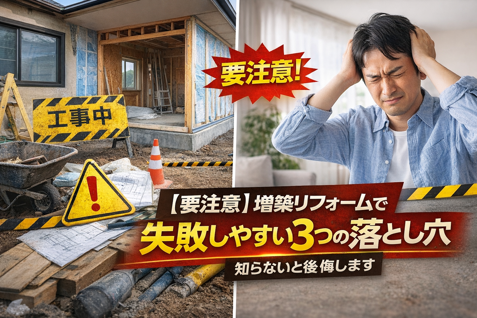 【要注意】増築リフォームで失敗しやすい3つの落とし穴｜知らないと後悔します