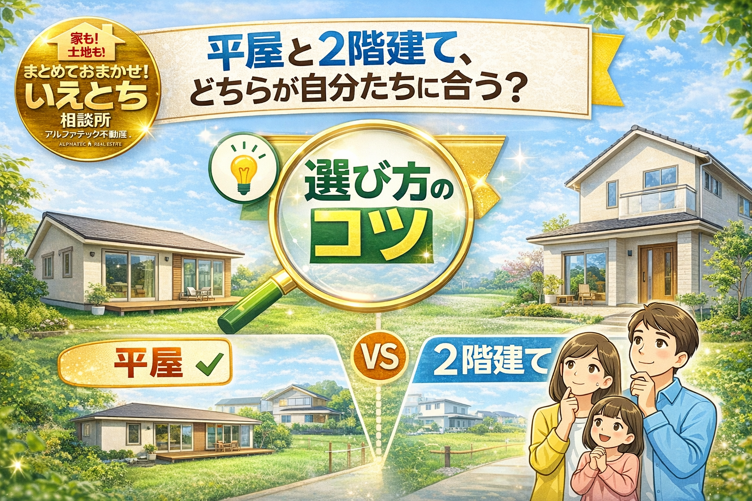 ④ 平屋と2階建て、どちらが自分たちに合う？選び方のコツ