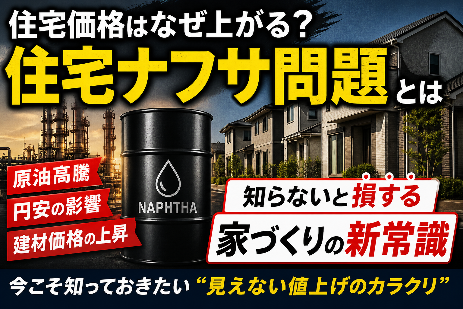 【住宅価格はなぜ上がる？】知らないと損する「住宅ナフサ問題」とは