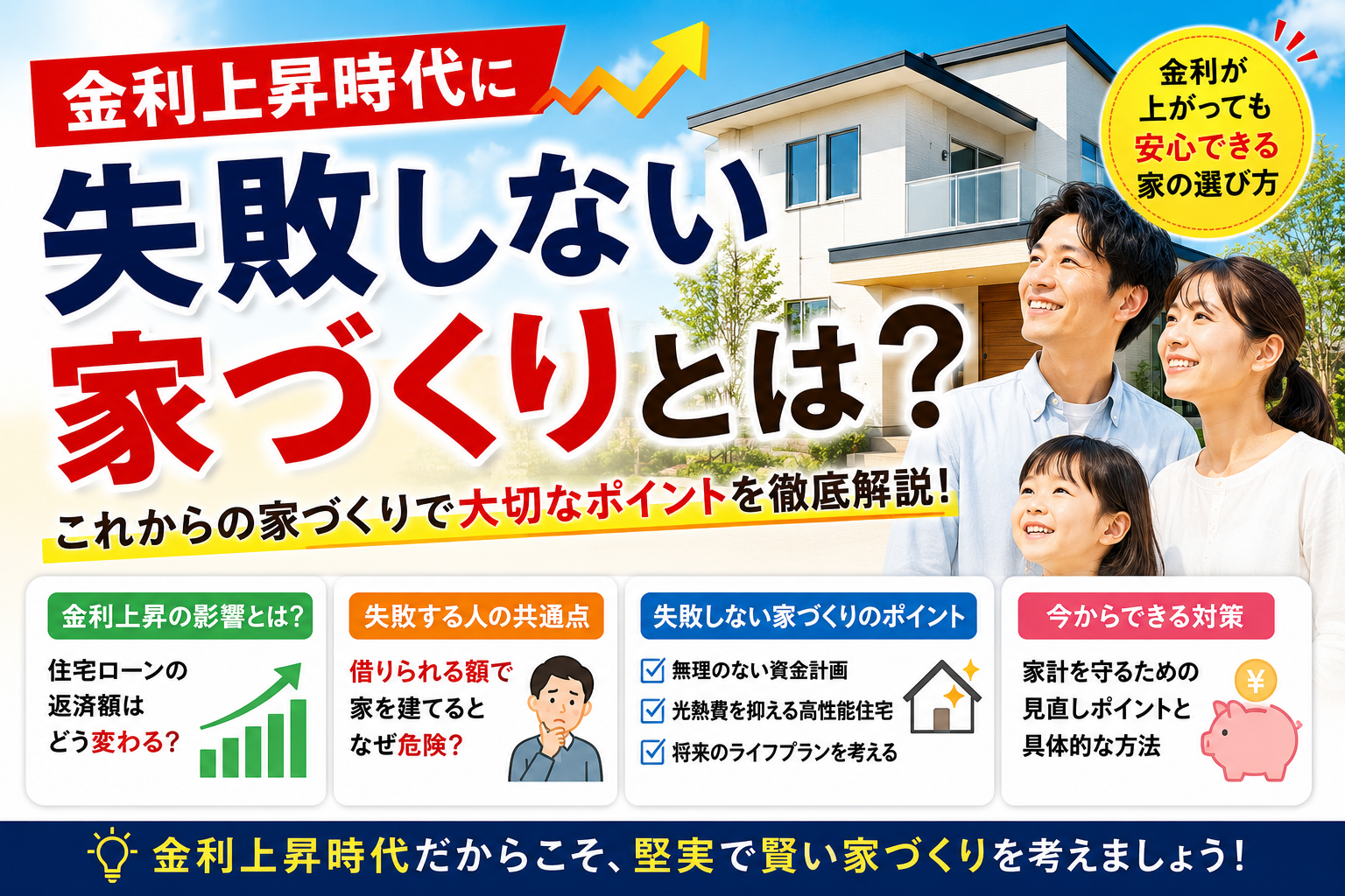 金利上昇時代に失敗しない家づくりとは？