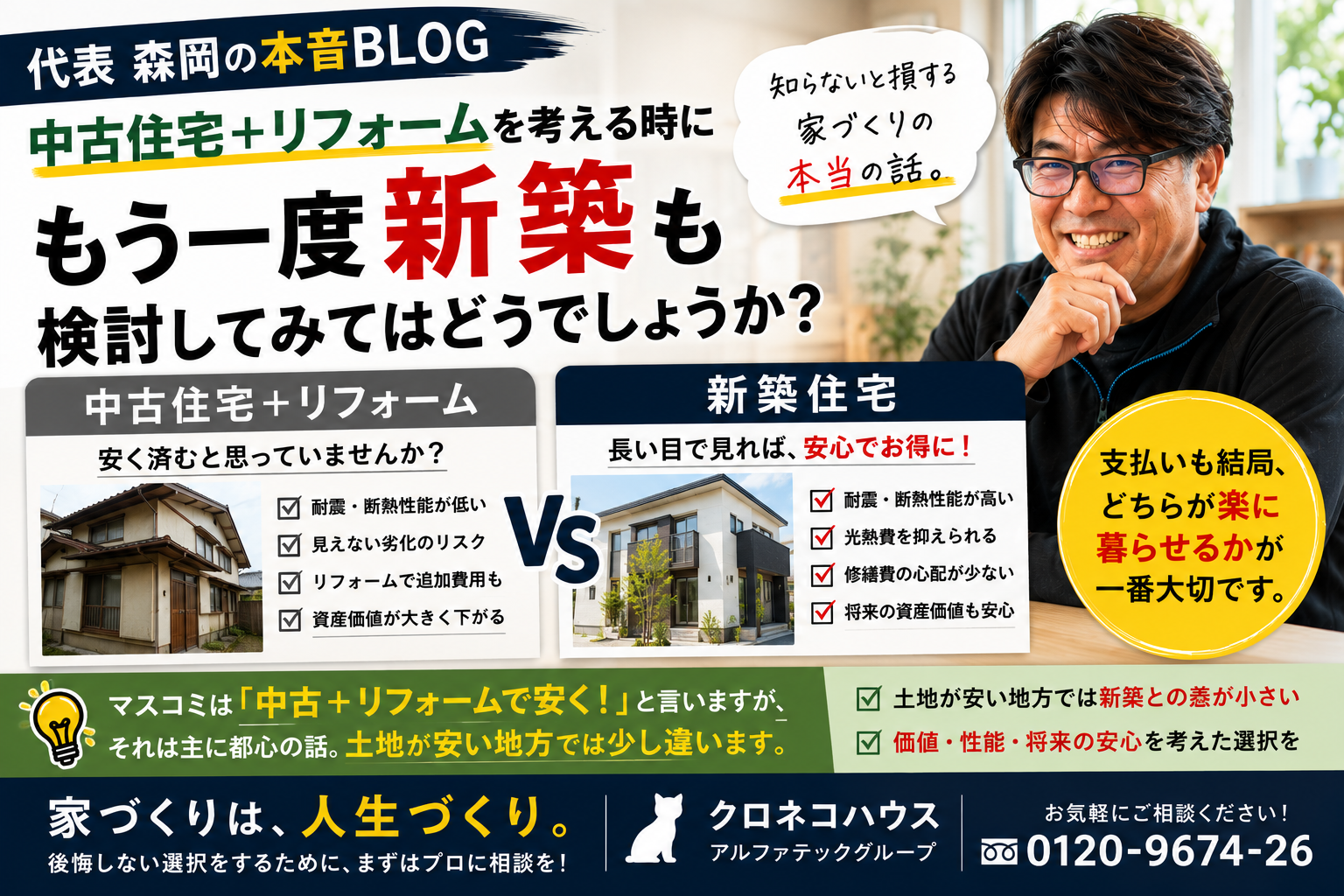 中古住宅＋リフォーム。本当に新築よりお得ですか？