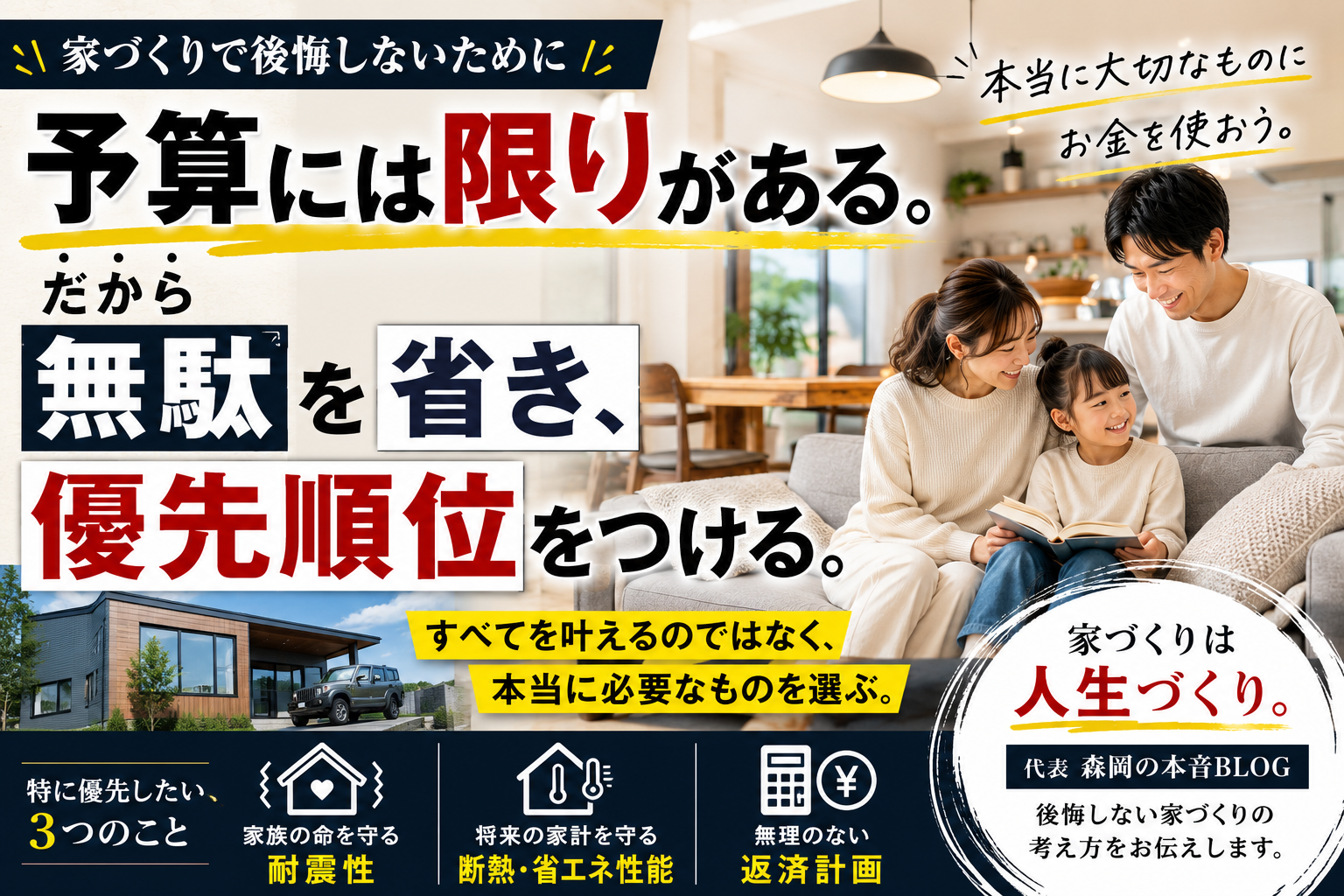 予算には限りがあります。だからこそ、優先順位が大切です。