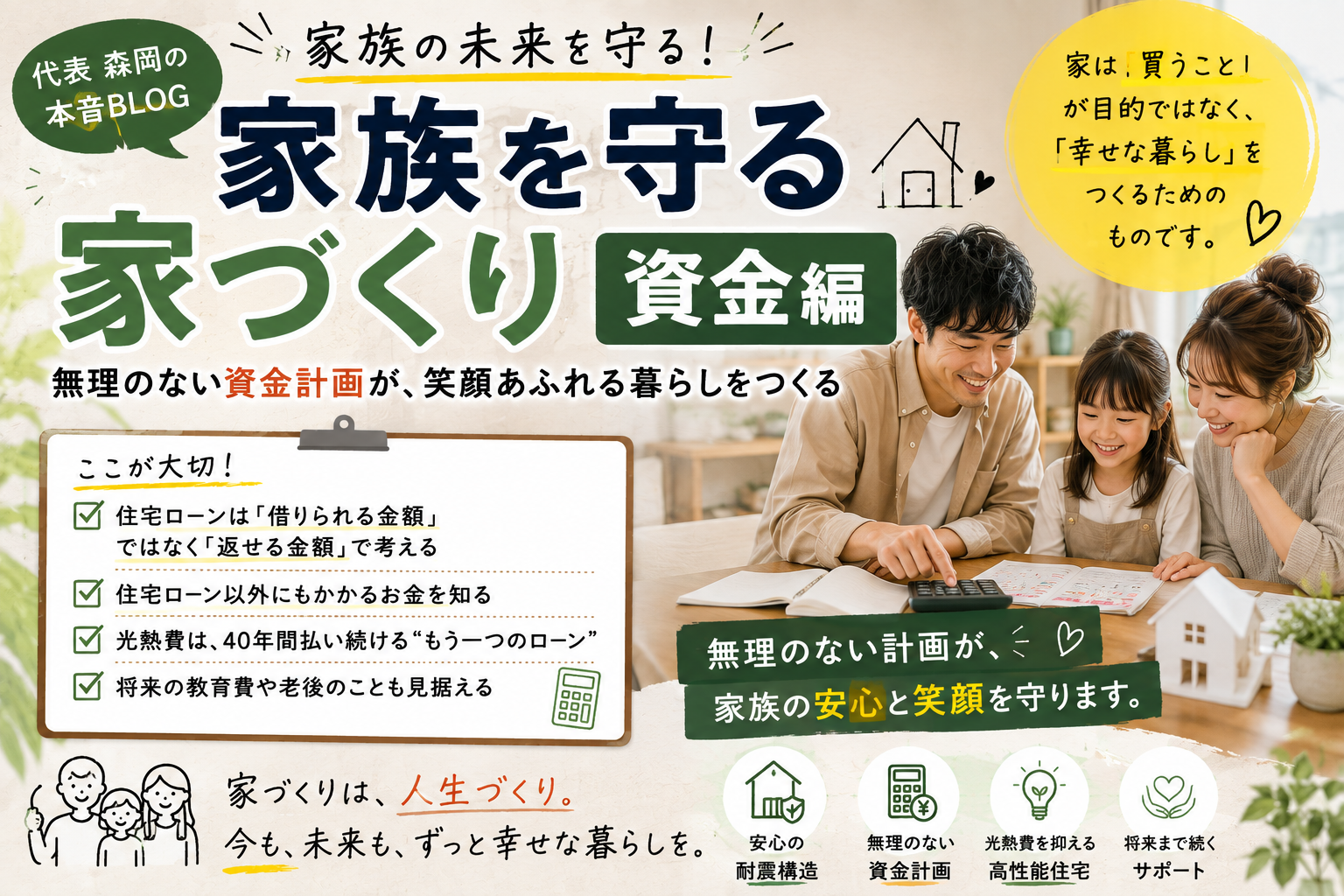 家族を守る家づくり【資金編】
