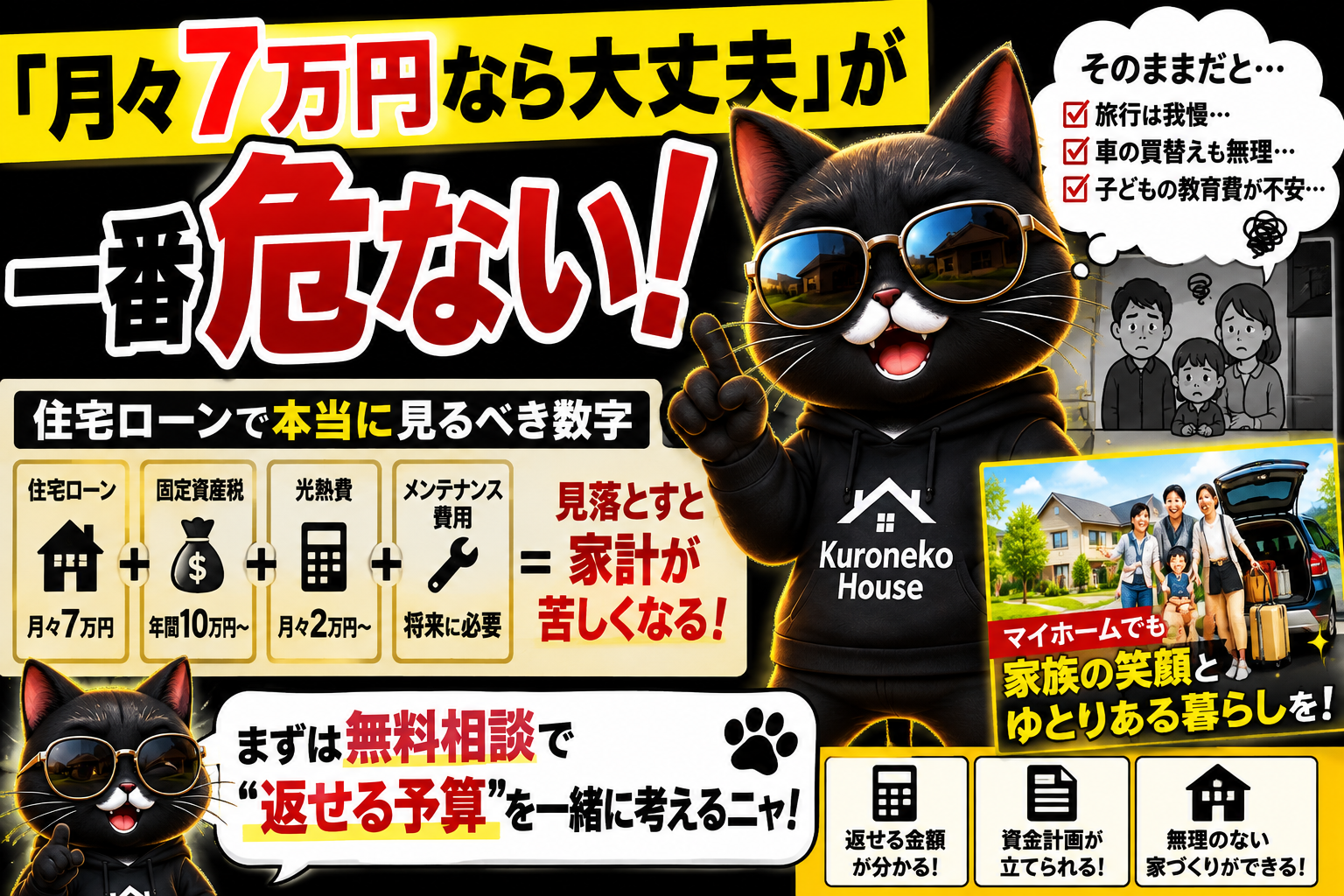 「月々7万円なら大丈夫」が一番危ない。住宅ローンで本当に見るべき数字