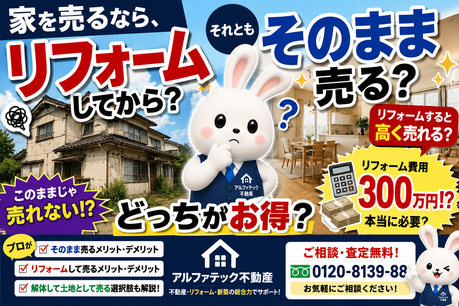 家を売るなら、リフォームしてから？そのまま売る？ どっちがお得？