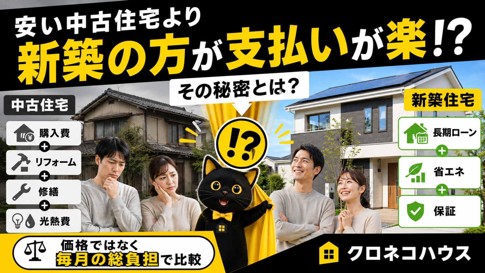 安い中古住宅より支払いが楽な新築住宅。その秘密とは？