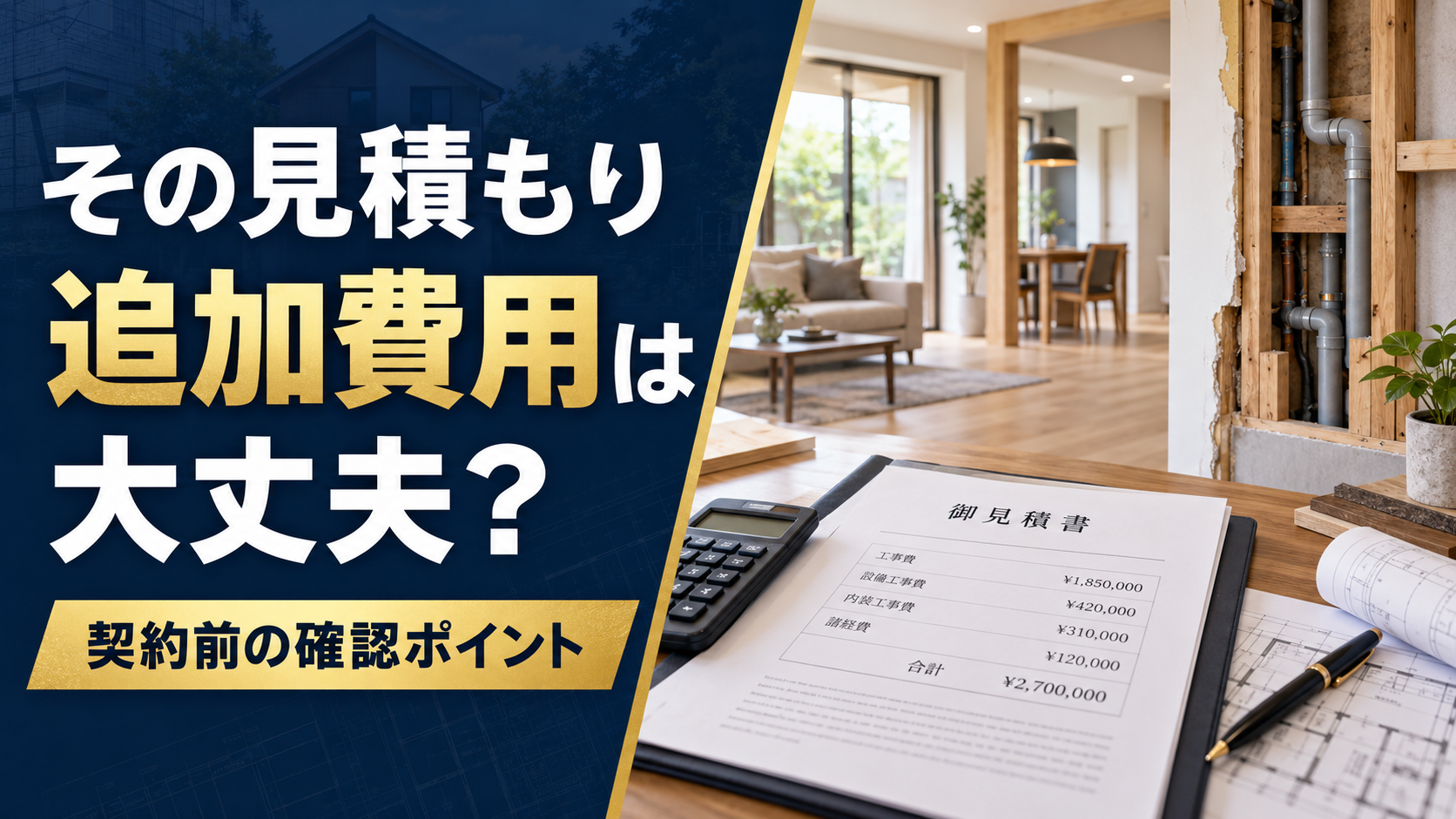 リフォーム見積もりで追加費用が発生する理由は？契約前に確認したいポイント