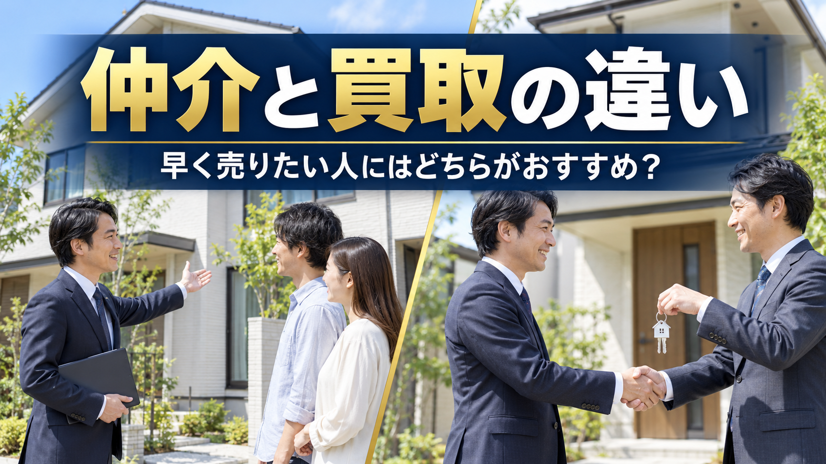 仲介と買取の違い｜早く家を売りたい人にはどちらがおすすめ？