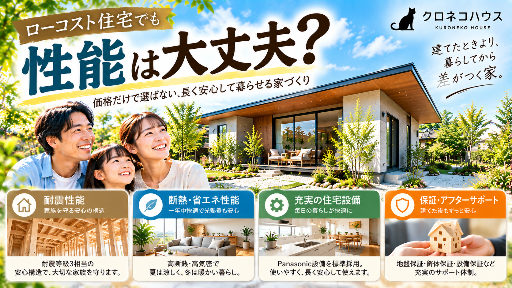 ローコスト住宅の性能は大丈夫？価格だけでは分からない家の中身