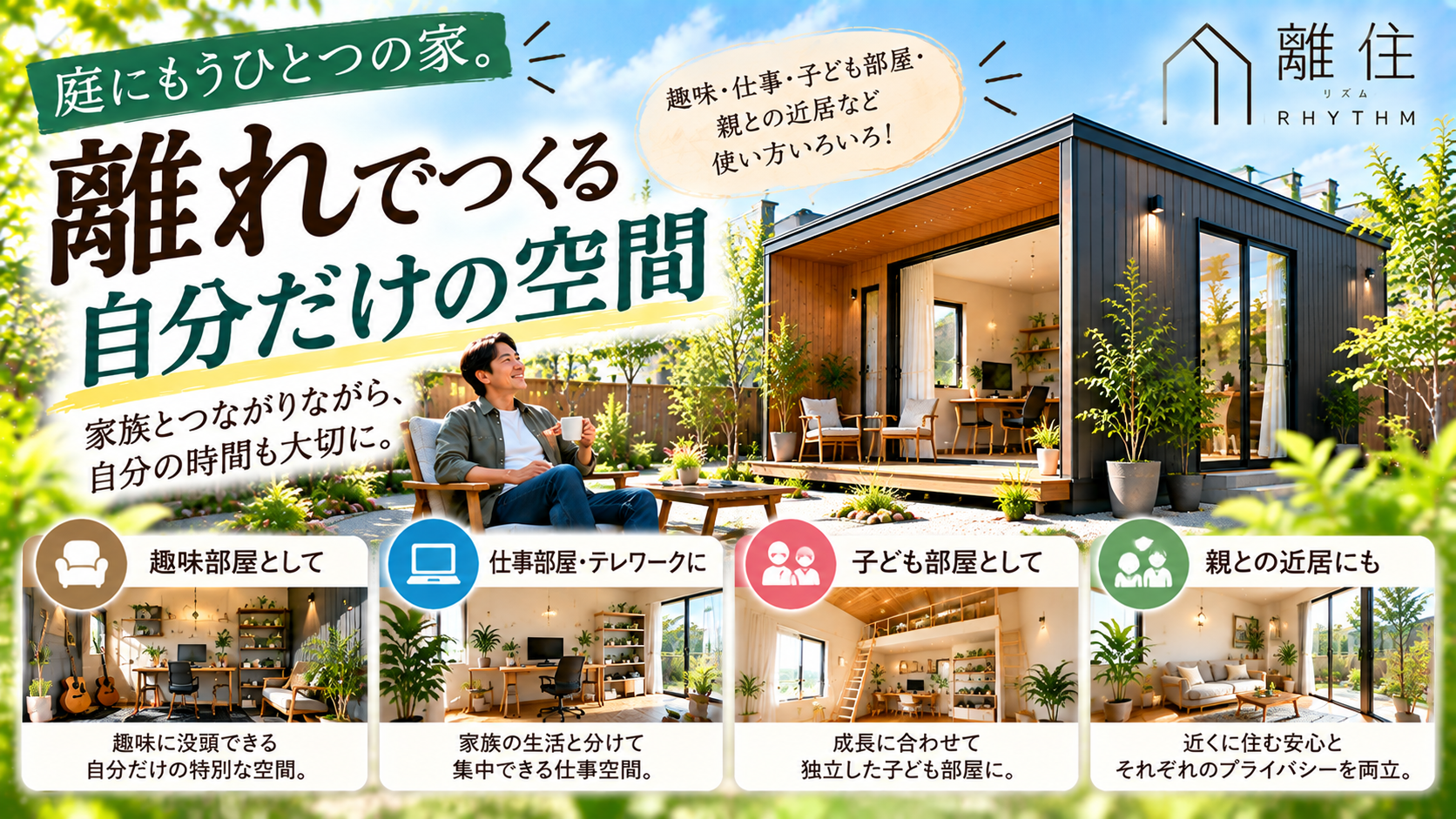 庭に「離れ」を建てたい！離住（リズム）でつくるもう一つの空間