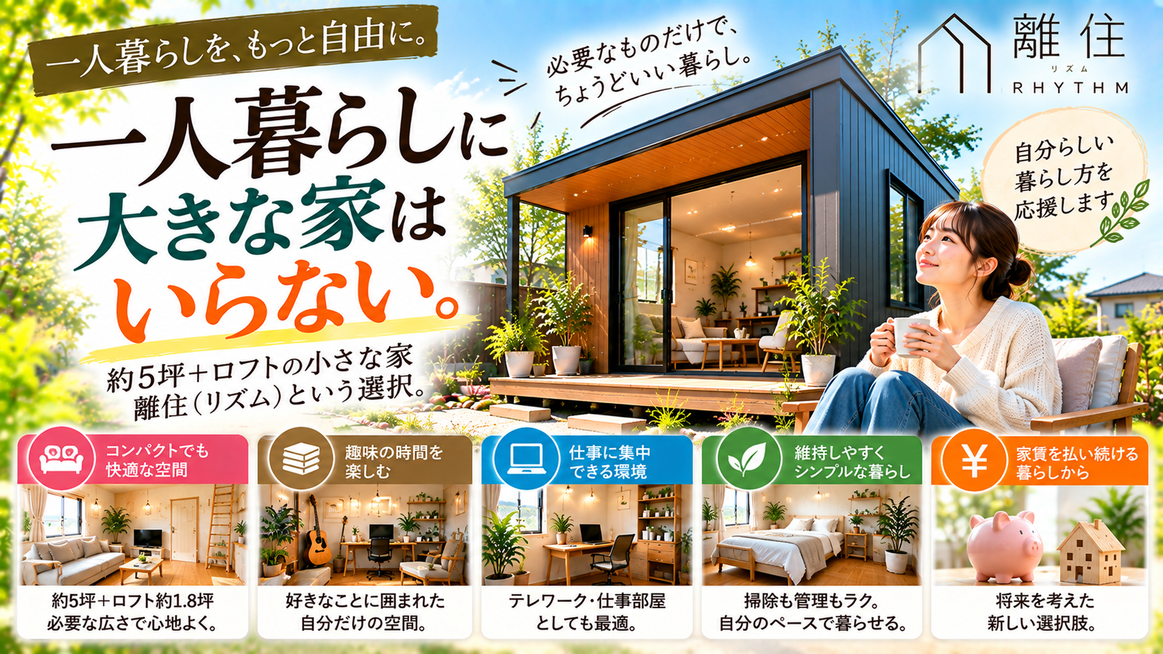 一人暮らしに大きな家は必要？「離住（リズム）」という小さな住まい