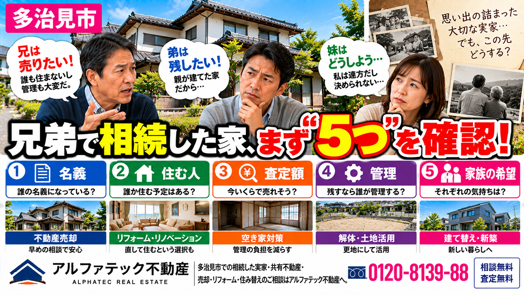 多治見市で兄弟で相続した実家、どうする？  「兄は売りたい。弟は残したい。」そんな時は？