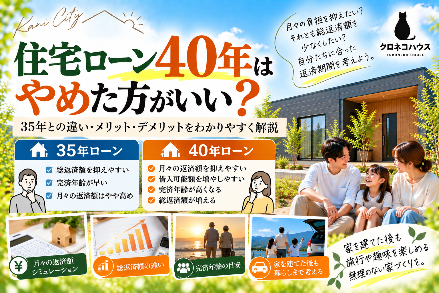 住宅ローン40年はやめた方がいい？  35年との違い・メリット・デメリットをわかりやすく解説