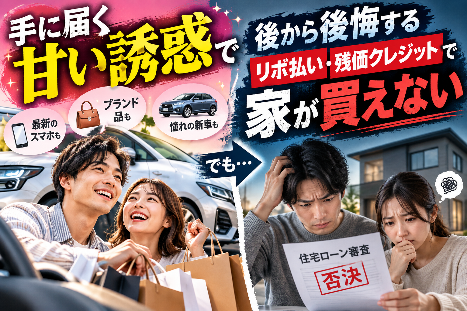 甘い誘惑の代償。リボ払い・残価設定クレジットでマイホームが買えない!?