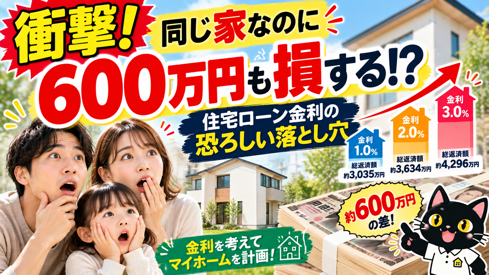 同じ家なのに600万円も損する!? 住宅ローン金利の恐ろしい落とし穴