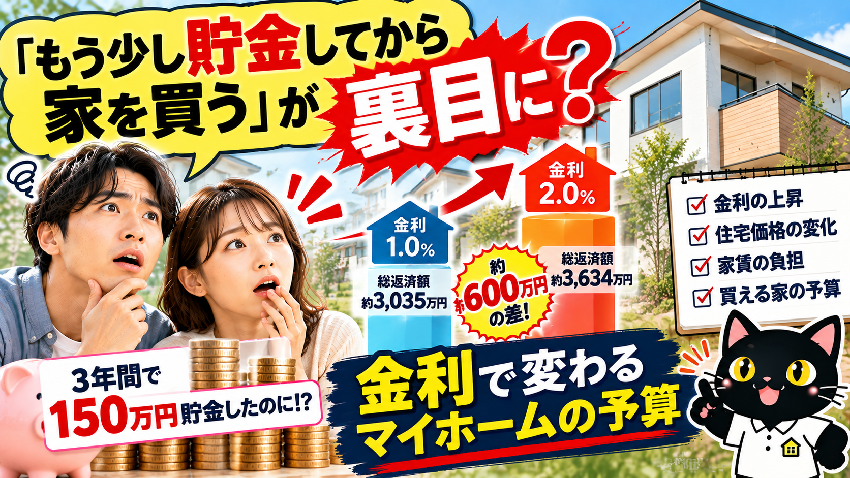 「もう少し貯金してから家を買う」が裏目に？金利で変わるマイホームの予算