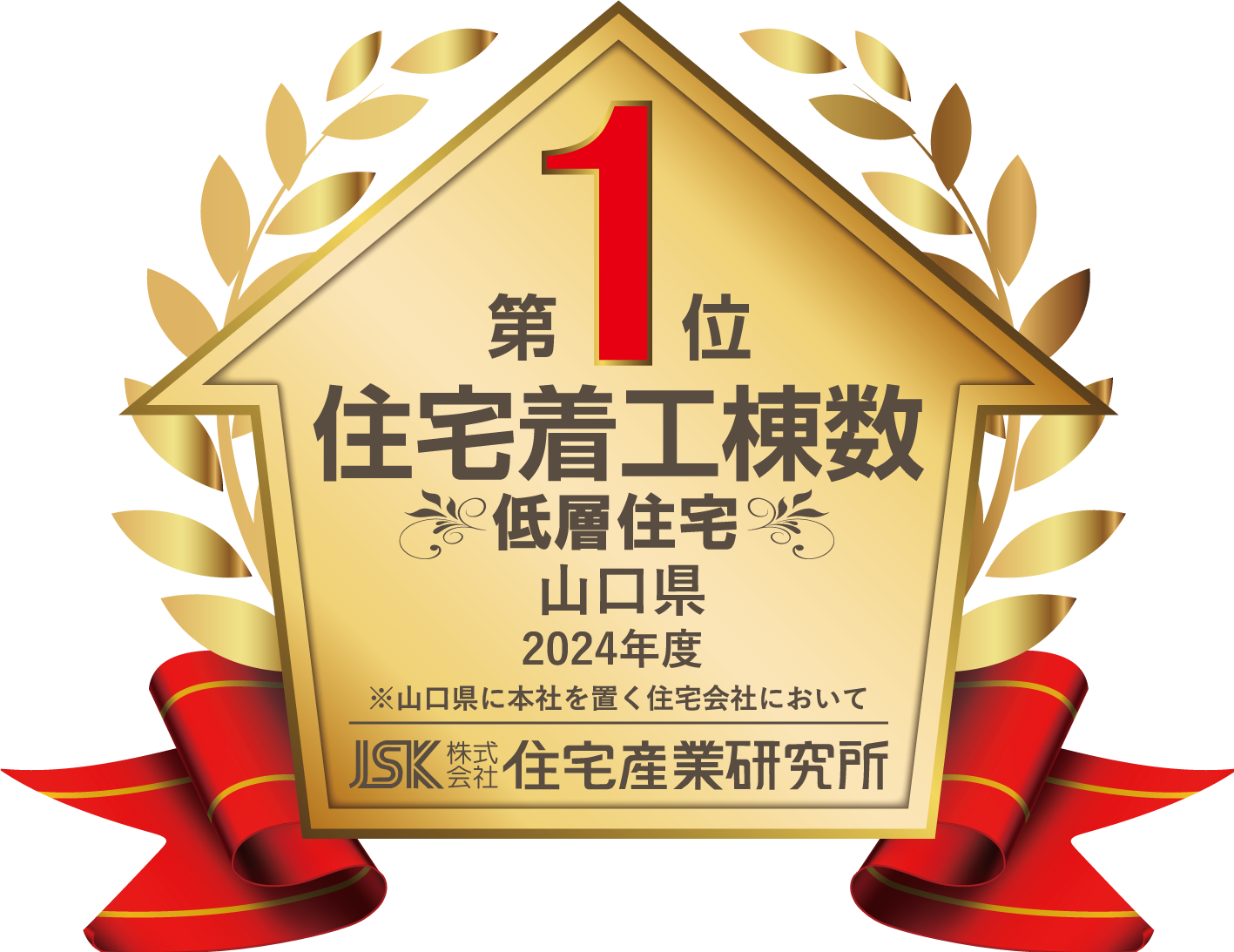 2024年度 山口県 低層住宅着工棟数第1位