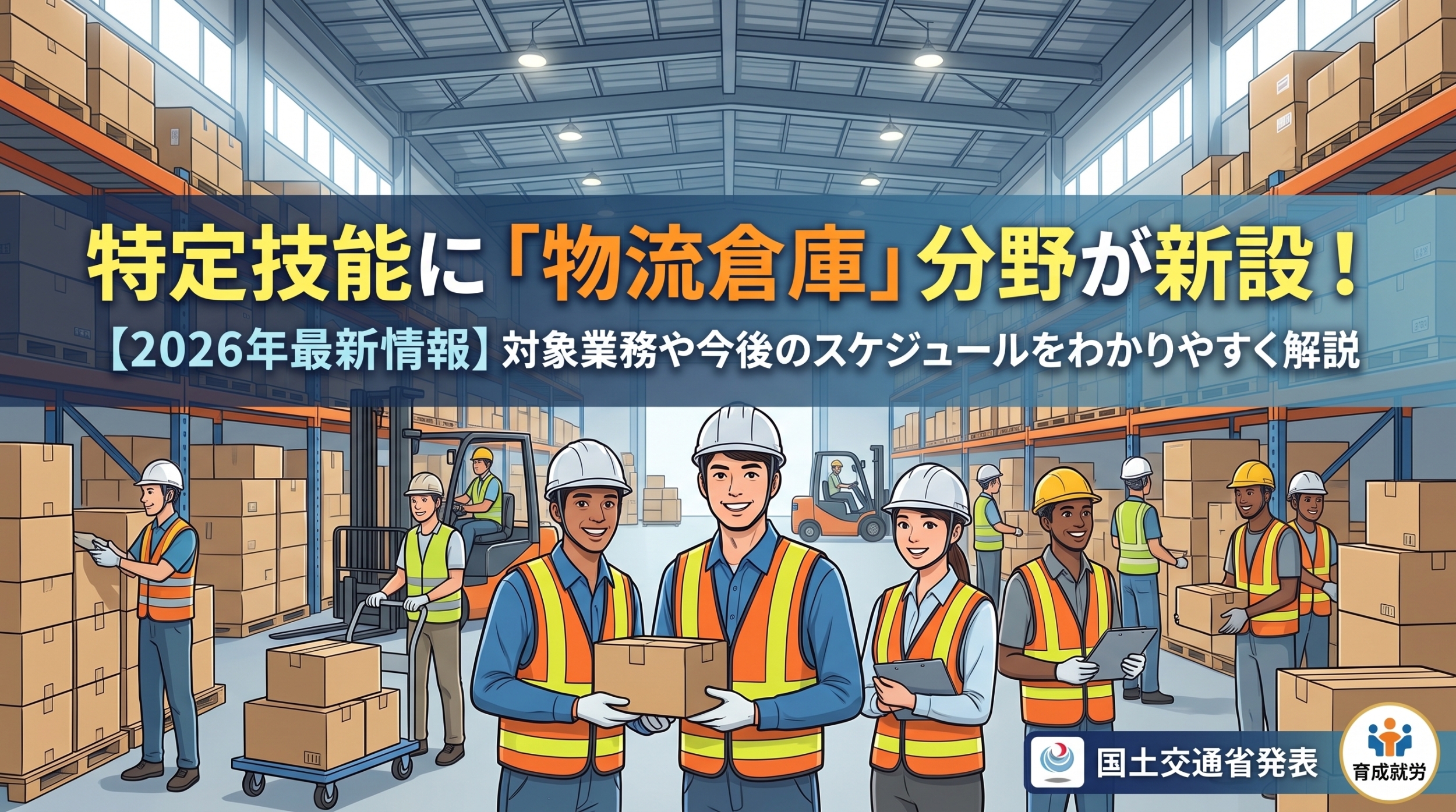 【2026年最新】特定技能に「物流倉庫」分野が新設！対象業務や今後のスケジュールをわかりやすく解説