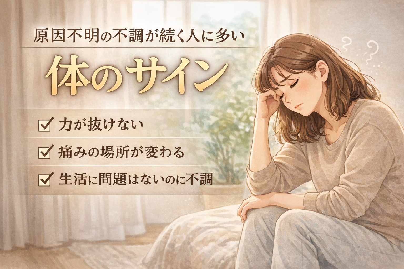 原因不明の不調が続く人に多い体のサイン